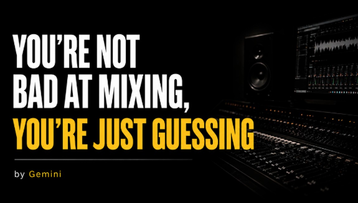 E-book cover: You’re not bad at mixing, you’re just guessing, by Gemini